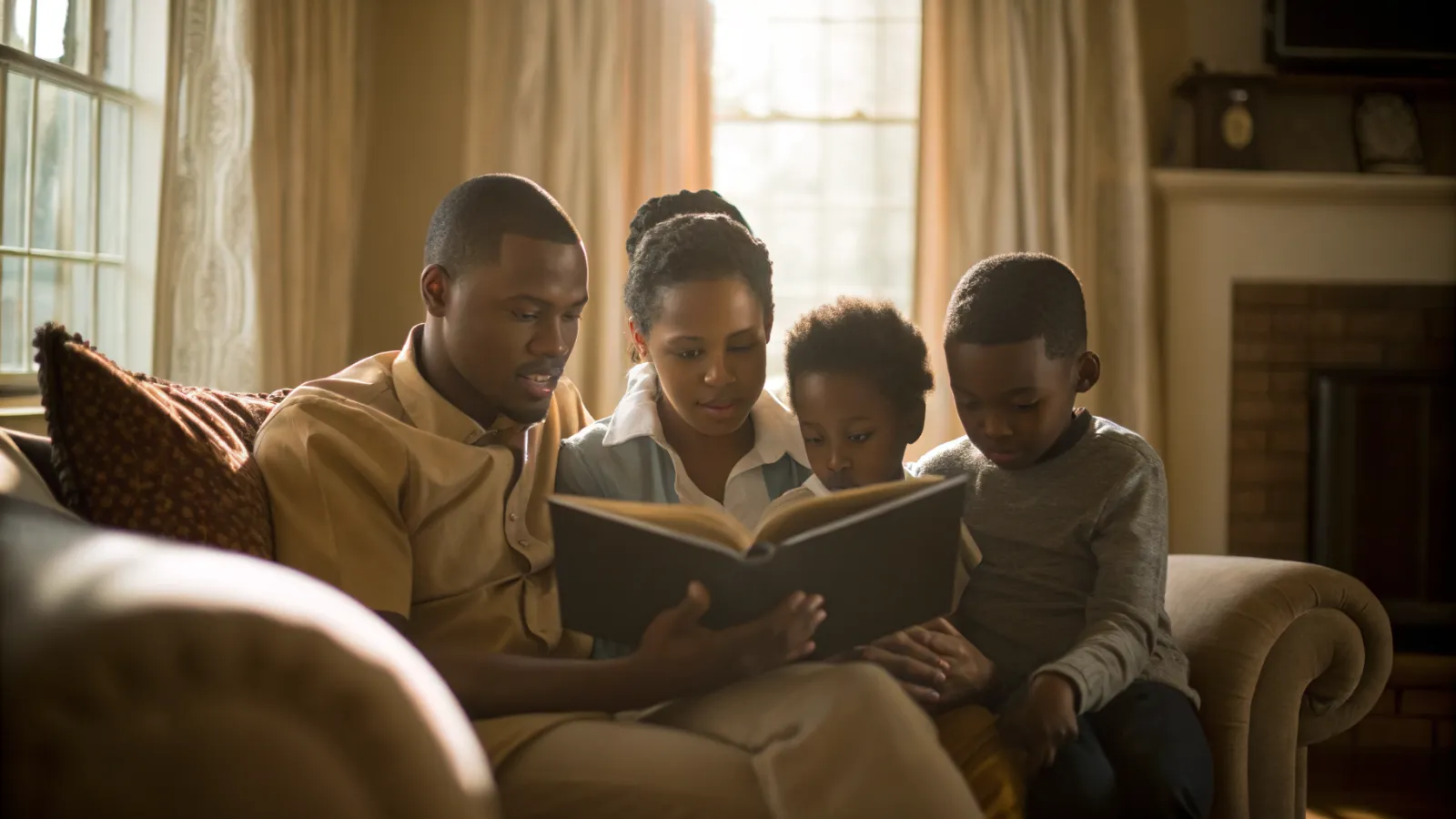 Family reading Scripture together