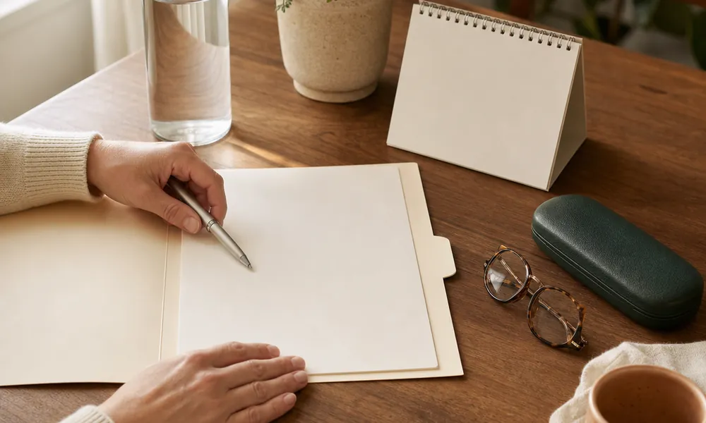 A parent preparing the details for an upcoming family appointment